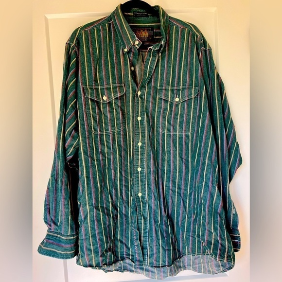 Vintage Ralph Lauren Country Cotton Oversized Casual Button Down / XLarge - Picture 1 of 8